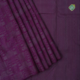 purple with neem zari fancy design blocks borderless all over weaved design silk saree