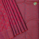 pinkish orange neem zari grand flower design self thilagam border all over weaved silk saree