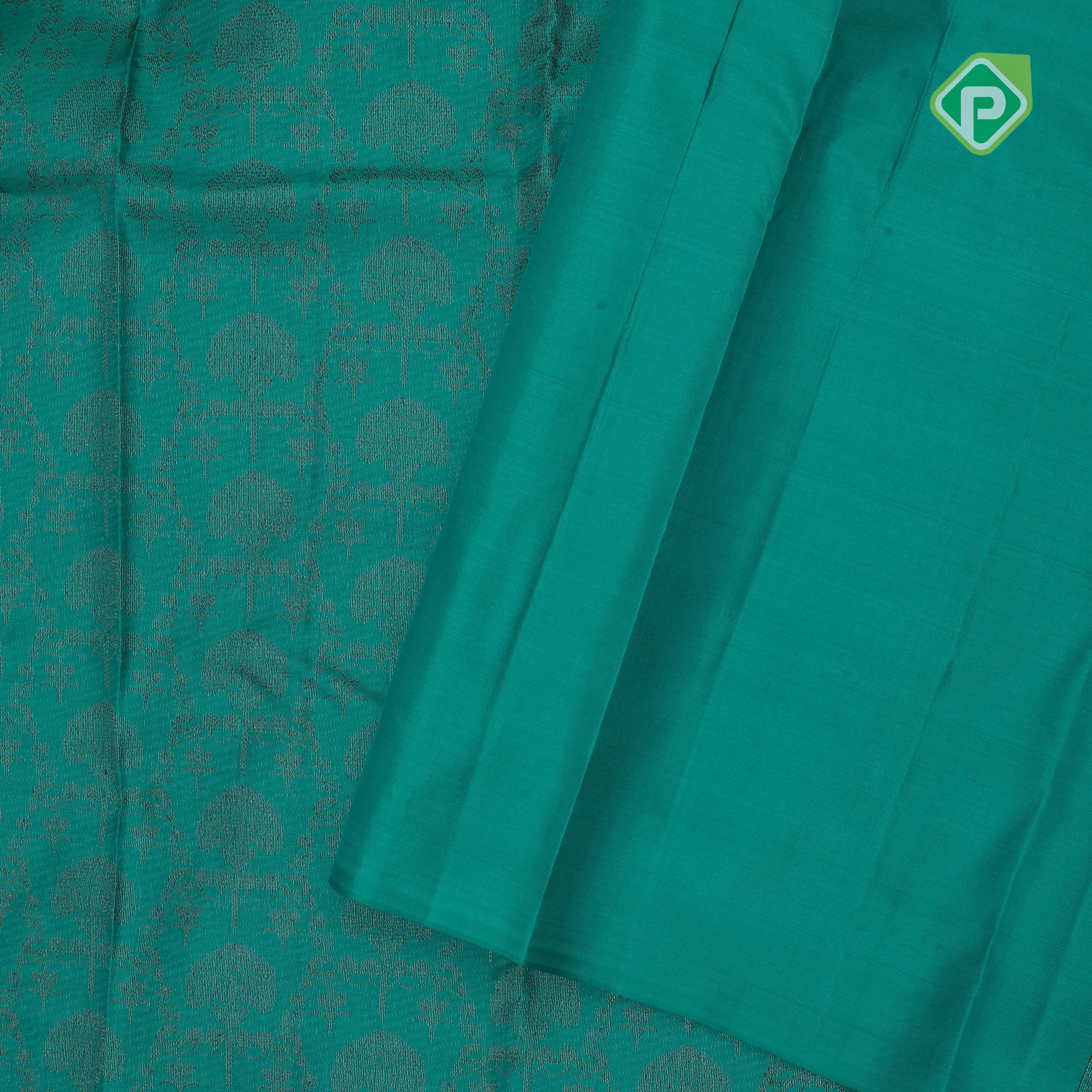 pinkish orange neem zari grand flower design self thilagam border all over weaved silk saree