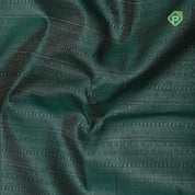 Emarald green gold zari small butta lines self gold zari zig zag border all over weaved silk saree