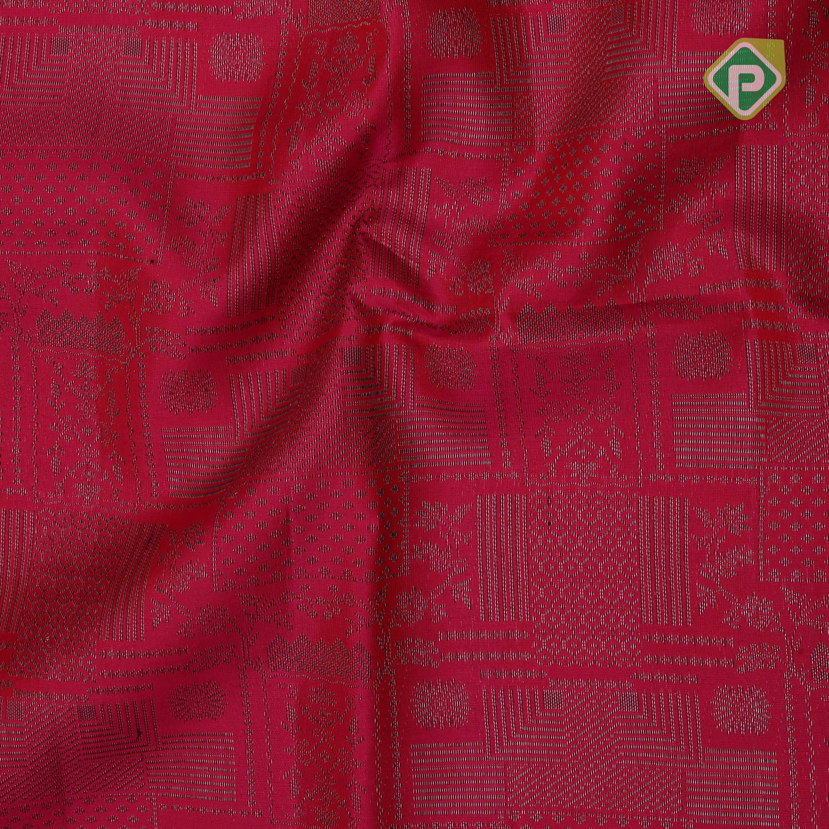 purple with neem zari fancy design blocks borderless all over weaved design silk saree