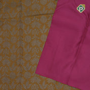 retro yellow neem zari small grand floral self zari doble design border all over weaved silk saree