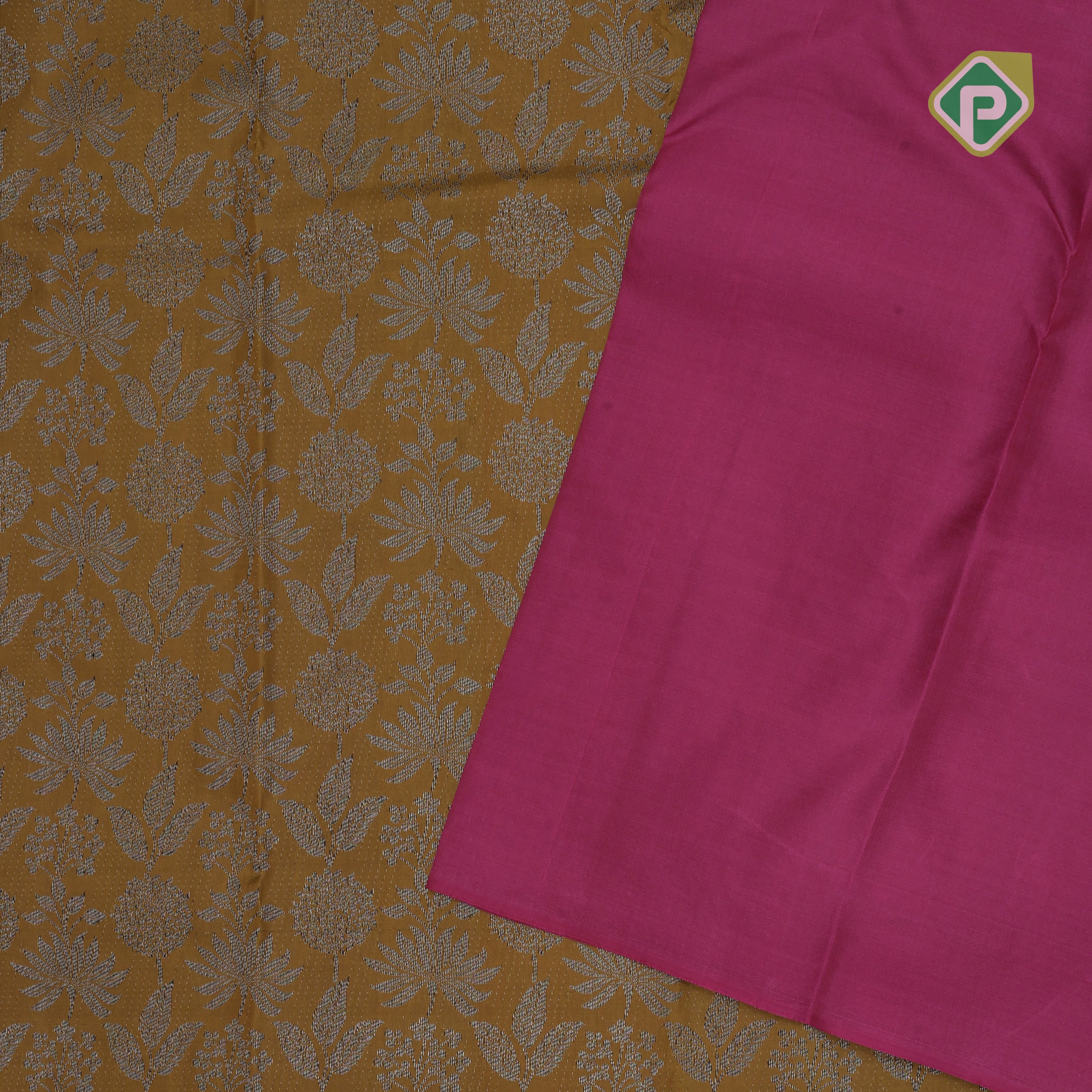 retro yellow neem zari small grand floral self zari doble design border all over weaved silk saree