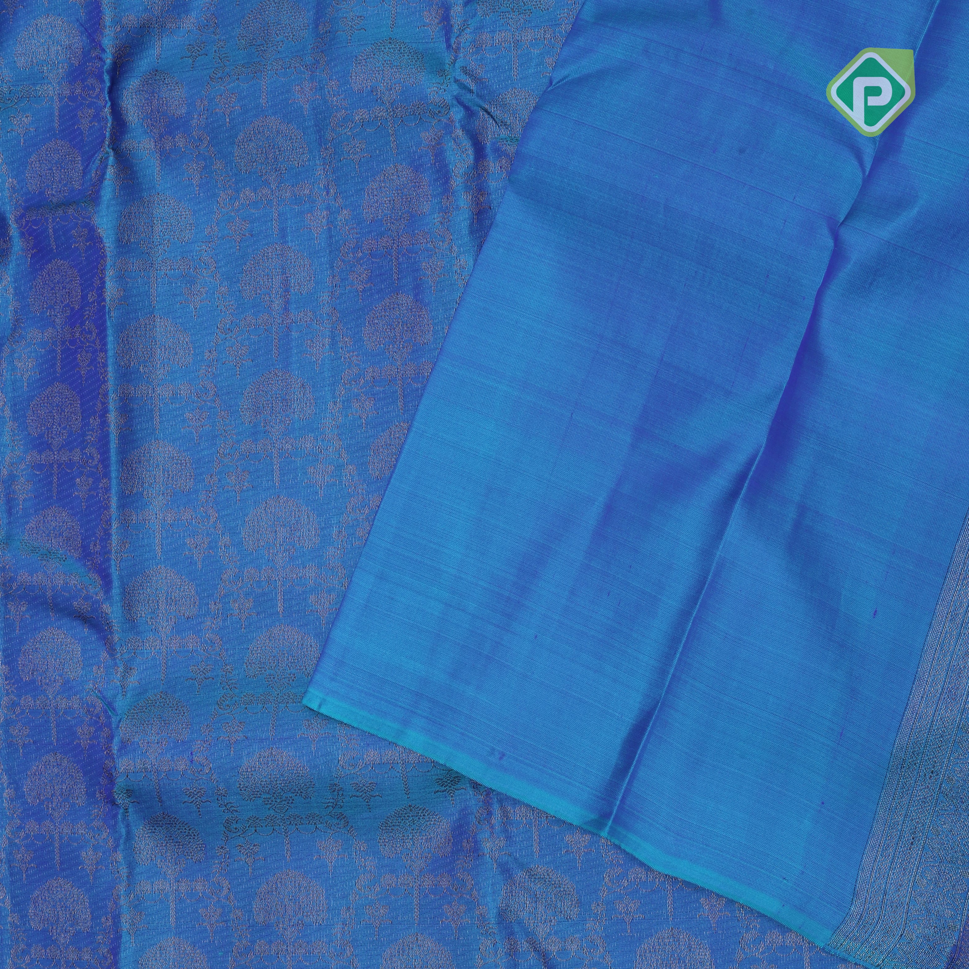 magenta pink with neem zari grand floral design rangoli design lines border all over weaved silk saree