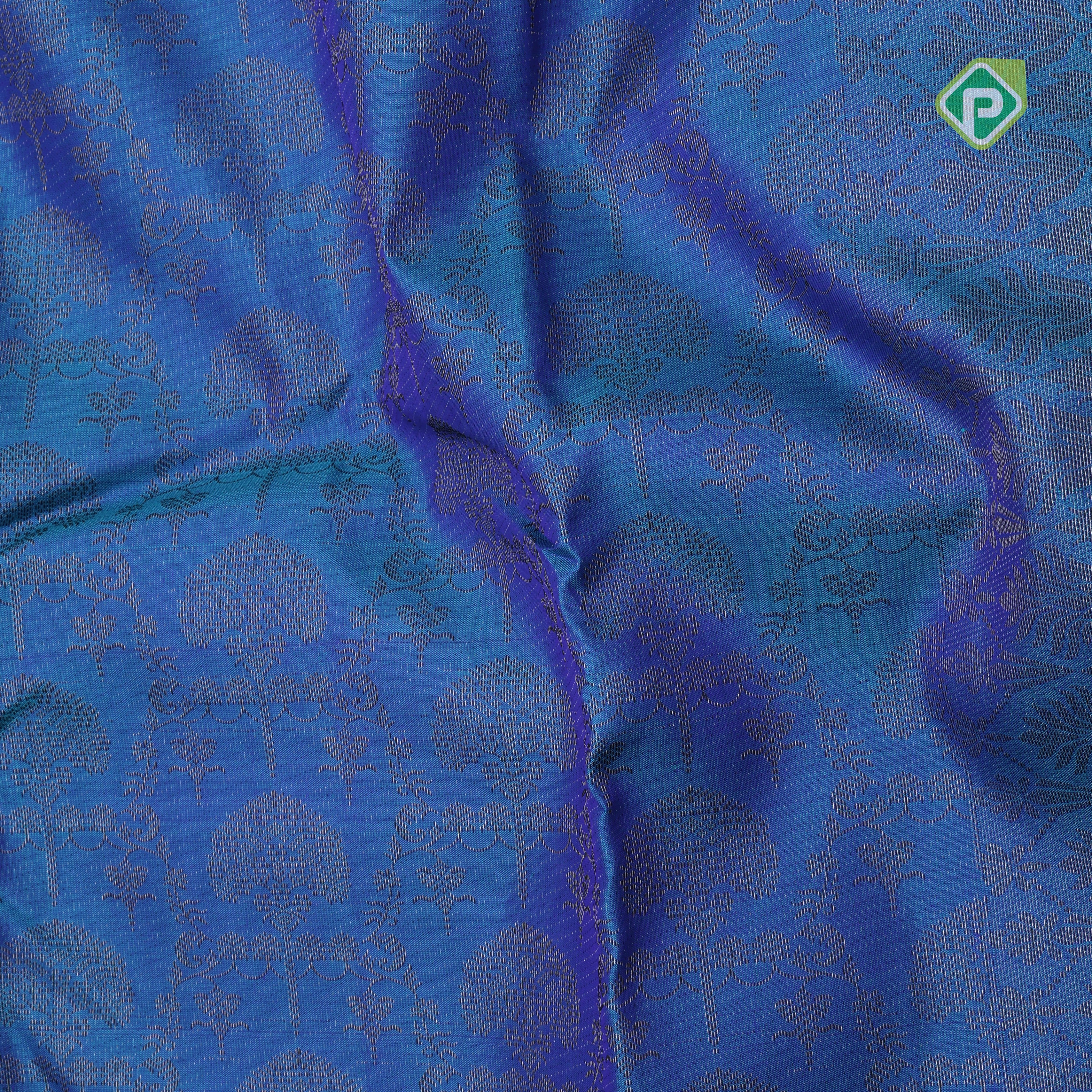 magenta pink with neem zari grand floral design rangoli design lines border all over weaved silk saree