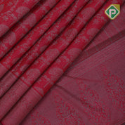 magenta pink with neem zari grand floral design rangoli design lines border all over weaved silk saree