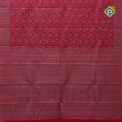 magenta pink with neem zari grand floral design rangoli design lines border all over weaved silk saree