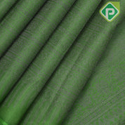 Emarald green gold zari small butta lines self gold zari zig zag border all over weaved silk saree