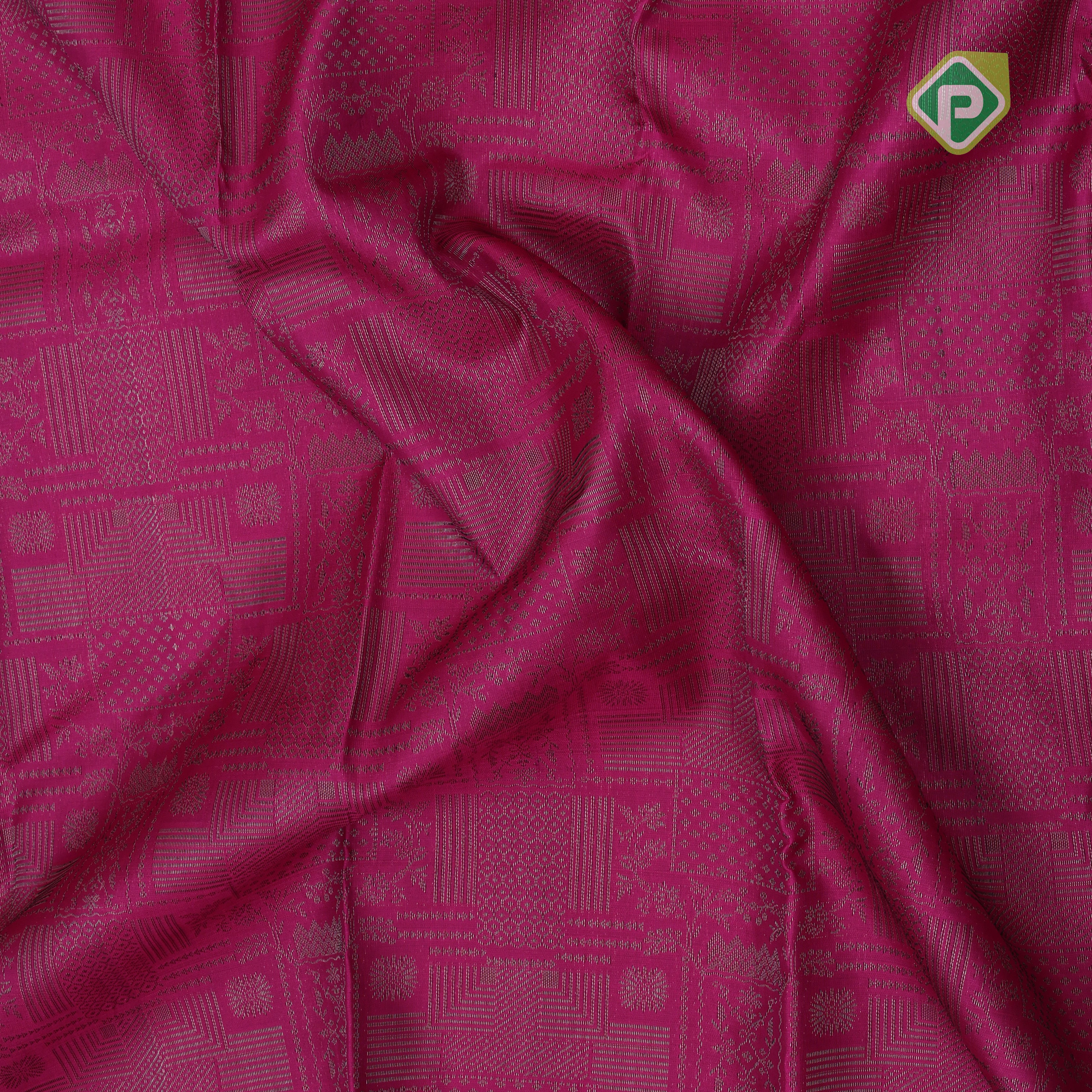 purple with neem zari fancy design blocks borderless all over weaved design silk saree