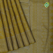 retro yellow neem zari small grand floral self zari floral design border all over weaved silk saree