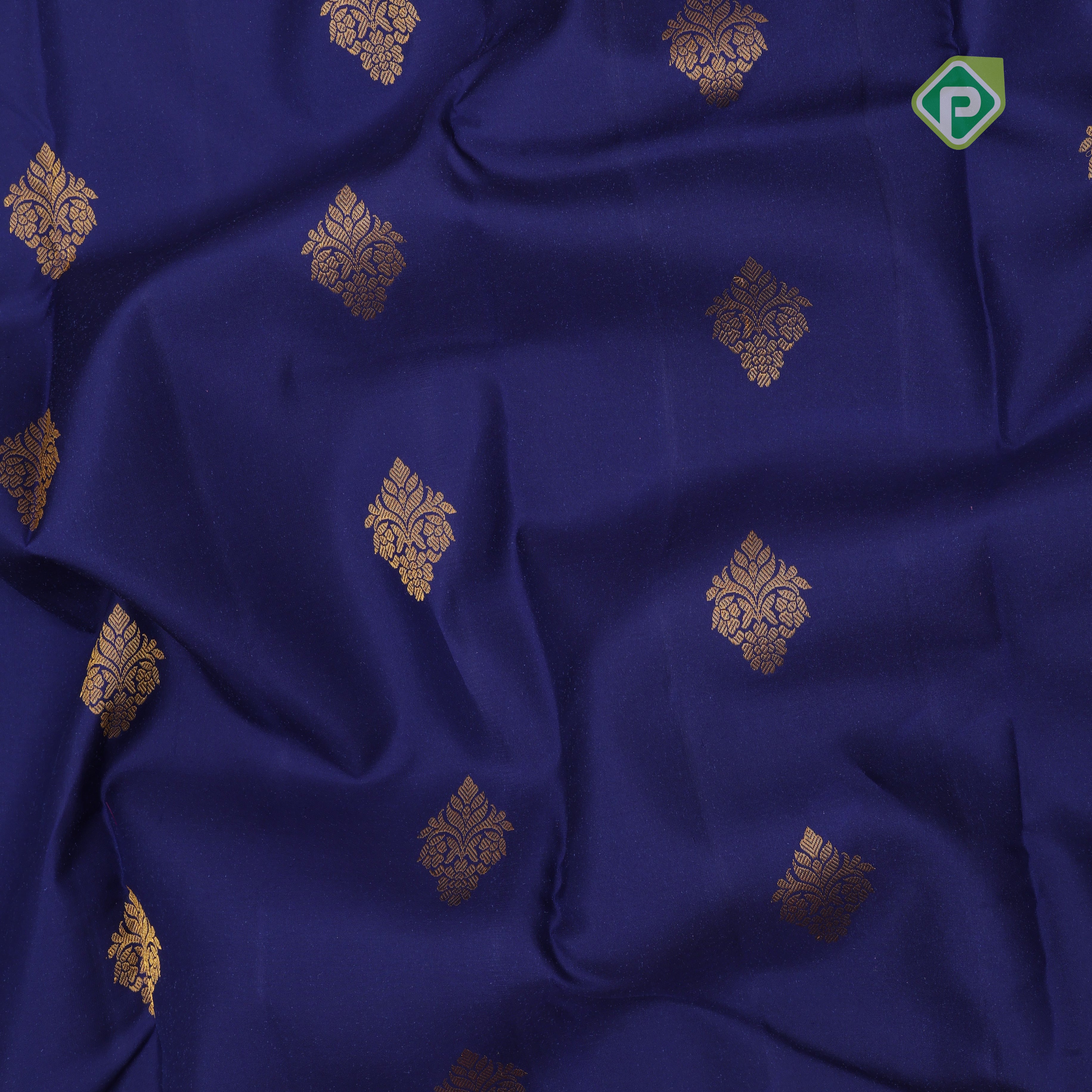 Royal gold zari fancy floral butta design red gold zari peacock lines border traditional retro silk saree