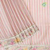 onion beige stripes tissue weave border cut work design border fancy tissue saree