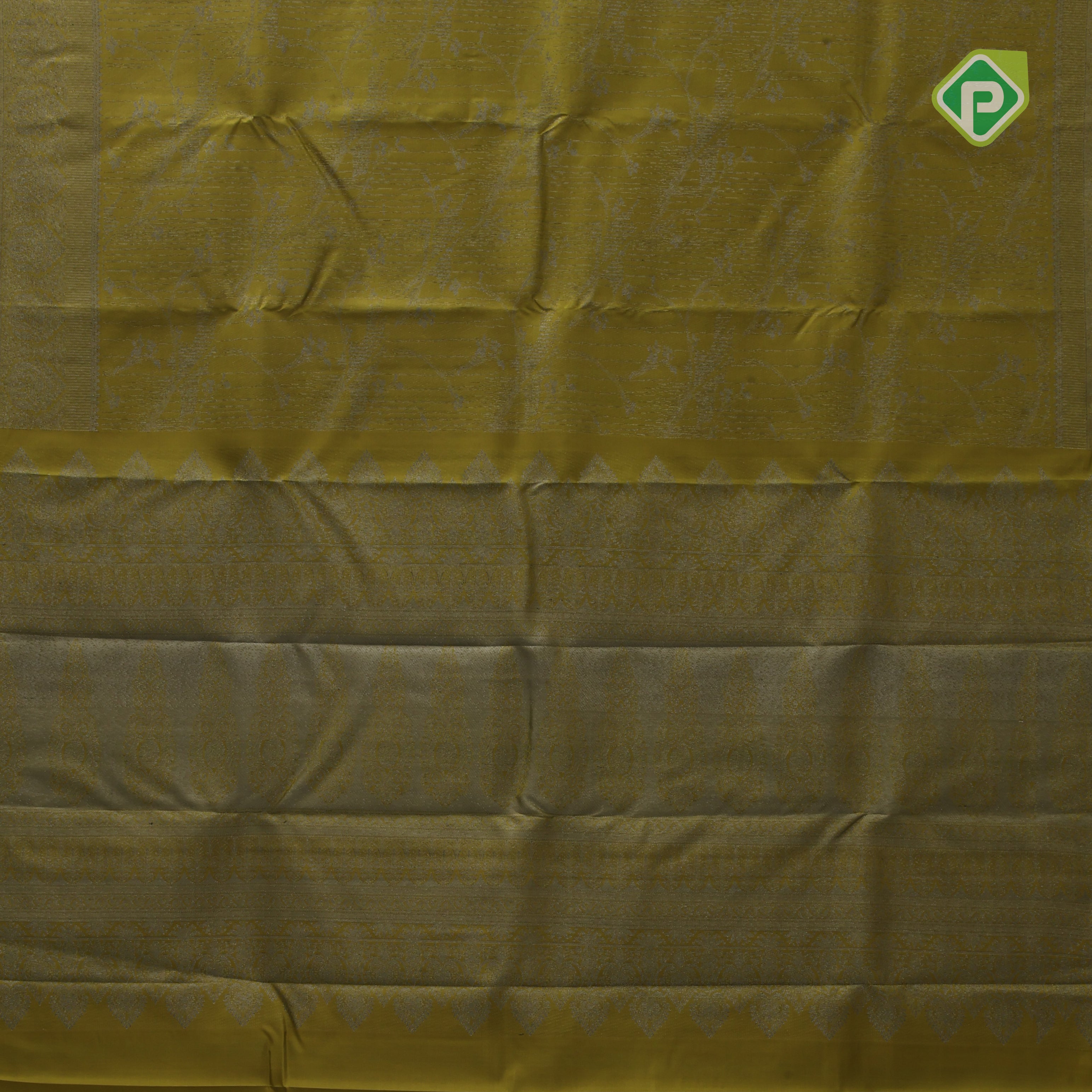 retro yellow neem zari small grand floral self zari floral design border all over weaved silk saree