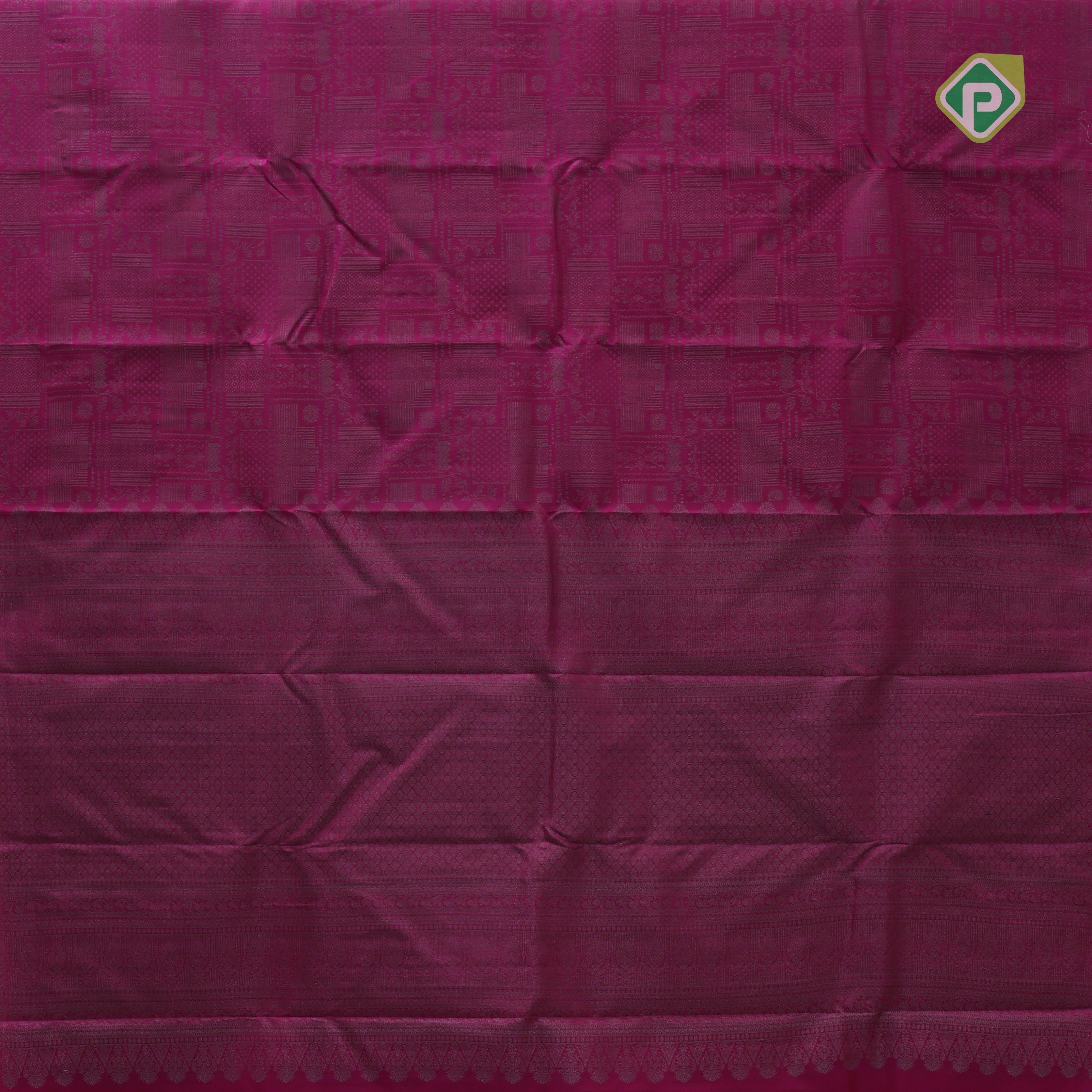 purple with neem zari fancy design blocks borderless all over weaved design silk saree