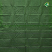 Emarald green gold zari small butta lines self gold zari zig zag border all over weaved silk saree