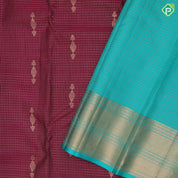 Beetroot Gold Zari Vairaoosi Checks Jimikki Design Rexsona Green Mayilkan Border Design Traditional Silk Saree