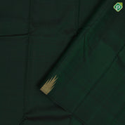 Bottle green full body plain self gold zari temple rack border traditional silk saree