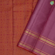 Reddish Orange Gold Zari Floral Design Pink Colour Diamond Design Border Design Trendy Silk Saree