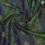 Sage Green Gold Zari Mango Floral Ikkat Design Rani Pink Mango Floral Border Design Trendy Silk Saree