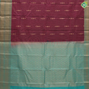Beetroot Gold Zari Vairaoosi Checks Jimikki Design Rexsona Green Mayilkan Border Design Traditional Silk Saree