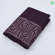 Violet blue neem zari fancy floral butta self floral embroidered border trending fancy saree