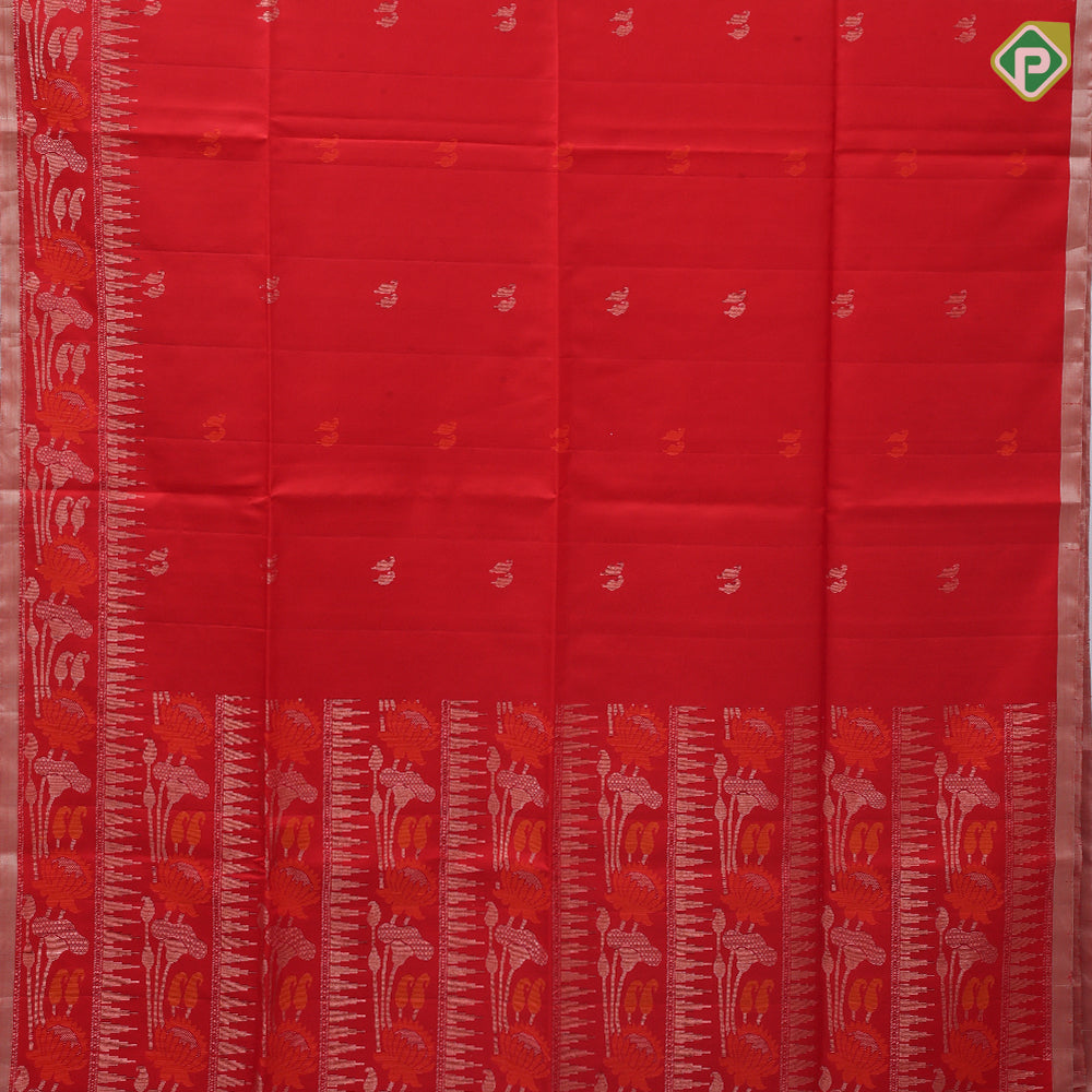 Maroon silver gold zari silk thread mango design leaf design meena work pallu and Border soft silk saree