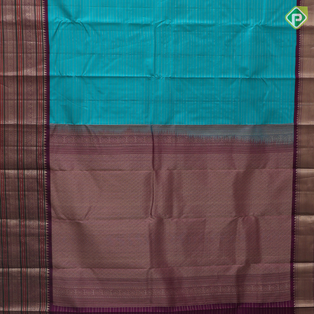 Rexsona Green Gold Zari Velthari Lines Design Red Wine Colour Ruthracham Chagaram Border Design Traditional Silk Saree