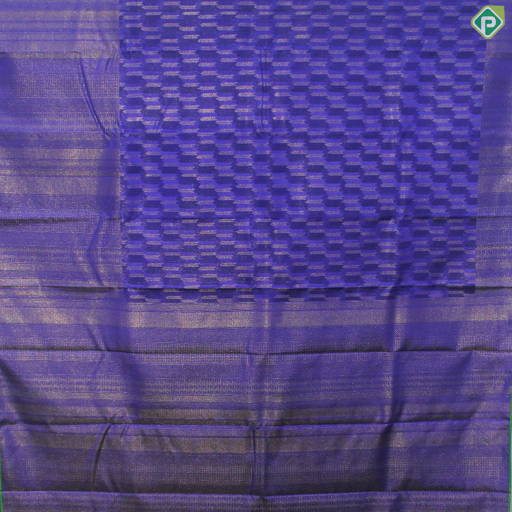 Violet color gold Zari Gross Lines Design Self Color Border Trendy Silks Saree