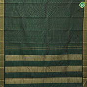 Bottle green gold zari vairaoosi kattam window panel self gold zari mayikan border koorai silk saree