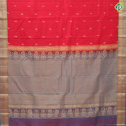 Chilly Red Gold Zari Flower Thilagam Butta Design Rexsona Green Floral Border Design Pure Mix Silk Saree