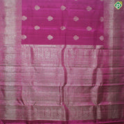 Magenta With Neem Zari Flower Butta Self With Silver Zari Border Traditional Silk Saree