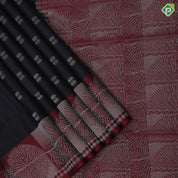 Black with silver zari hashtag symbol design maroon silver zari animation design border soft silk saree