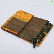 Fancy pythonic design solid color gold zari border fancy soft materiel saree