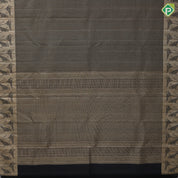 Black Colour Gold Zari Gross Lines Design Self colour Bride Border Design Luxury black saree