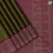 Orangish pink gold zari small kalasham butta design Rose pink silver gold zari banaras style border gift silk saree
