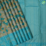 Rexona green base gold silver zari gradient design self silver gold zari elephant butta border trendy designer silk saree