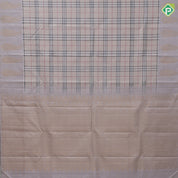 Light Gary Checked Design Gainsboro Gold Zari Manga Motif Border Design Trendy Silk Saree