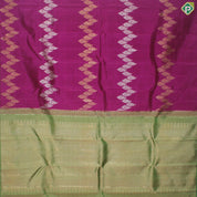 Magenta With Silver And Gold Zari Waves Butta Design Borderless Trendy Designer Silk Saree