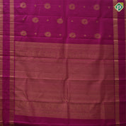 Purple pink gold zari Annam rudraksham butta self gold zari rettapet border traditional silk saree