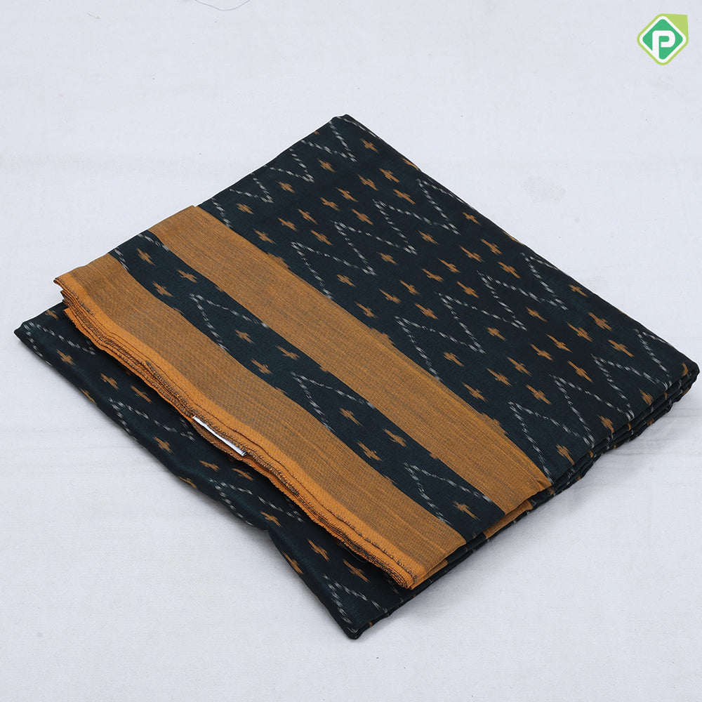 Trending vibe colors ikkat design plain border mulmul cotton fancy saree