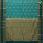peacock green gold zari kandapiranda butta dark green gold zari fancy border traditional silk saree