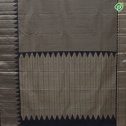 Luxury black gold zari thilagam stripes design self gold zari temple border luxury black silk saree