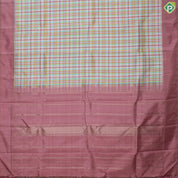 Multi Color Checks With Onion Pink Gold Zari Traditional Silk Saree