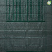 Bottle Green Silver Zari Peacock Chagaram Floral Design Self Colour Weave Border Design Trendy Silk Saree