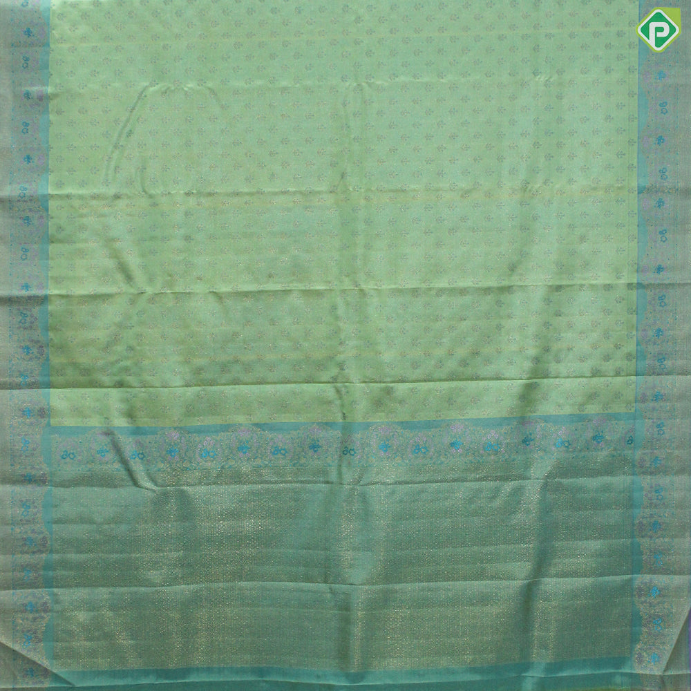 Pista Green Gold Zari Tissue With Rexsona Green Border Trendy  Silk Saree