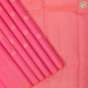 Pinkish orange gold zari vairaoosi lines butta design self gold zari vairaoosi lines border traditional silk saree