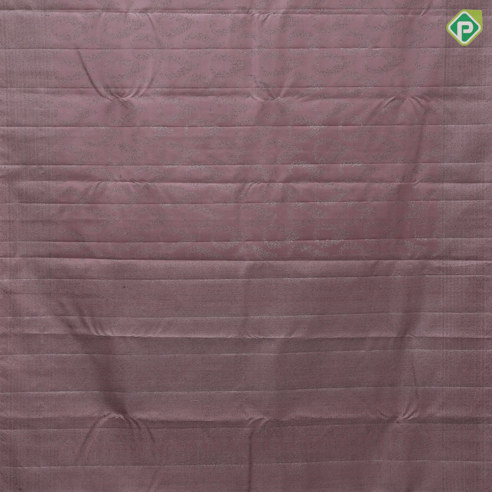 Peach onion with neem zari thilagam floral design self color border self weaves silk saree