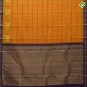Mustard Yellow Gold Zari Lion And Flower Design Violet Mango Ruthracham Border Design Traditional Silk Saree