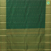 Bottle Green Gold Zari Vairaoosi Small Flower Butta Self Colour Peacock Border Design Traditional Silk Saree