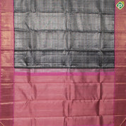 Dark Navy Blue Silver And Gold Zari Veldhaari Design  With Pink Color Border Traditional Silk Saree